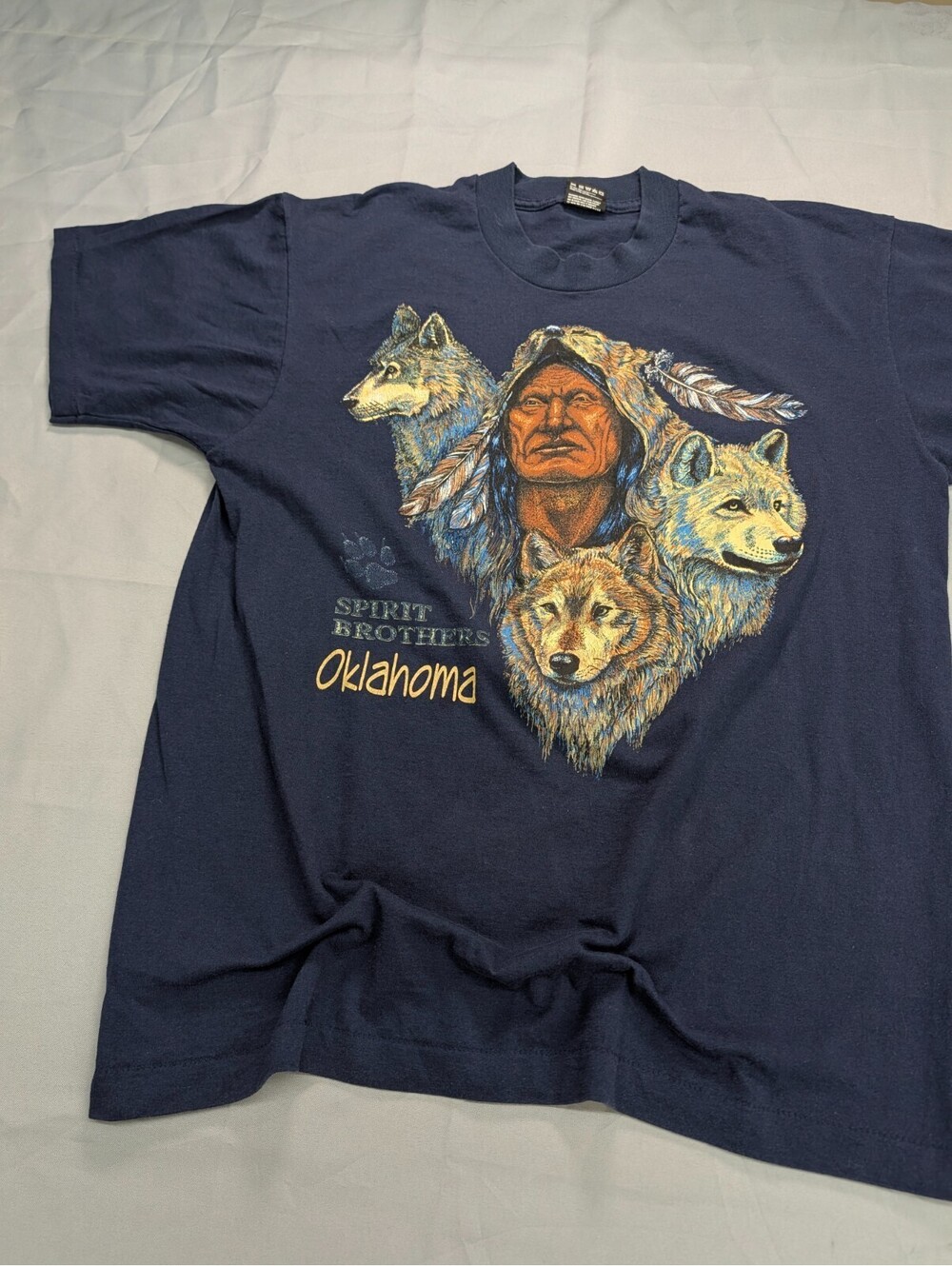 Spirit Brothers Fruit Of The Loom T Shirt L Vintage USA Blue